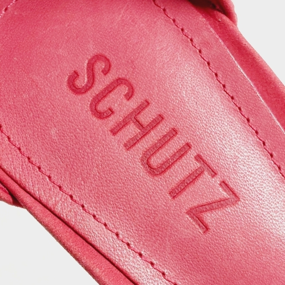 New SCHUTZ Linsey Ankle Strap High Heel Sandals In Club Red K950 - Picture 10 of 15